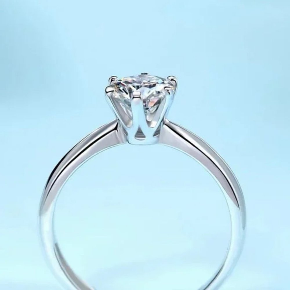 Certified 5ct. t.w. Moissanite Diamond Round Solitaire Engagement Ring NEW - Picture 9 of 14